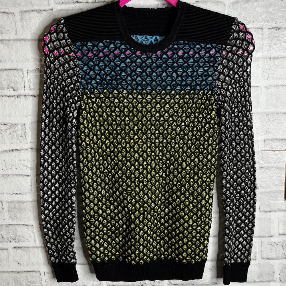 Versace knit eyelet sweater multicolored